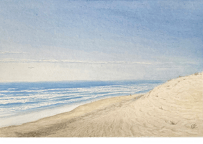 "L'ocean", Aquarelle sur papier, 24х18, France Cap Ferret 2023