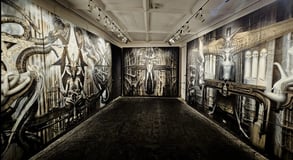 A Tryptych of HR Giger's paintings photography by Nikoru 