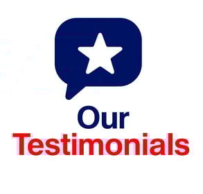 a star is shown in the background with the words our testimonals