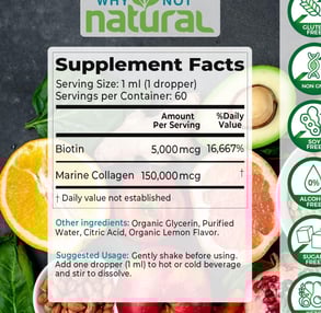 Biotin - Marine Collagen Elixir Plus Biotin Drops Supplements LABEL