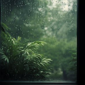 Rainy window view