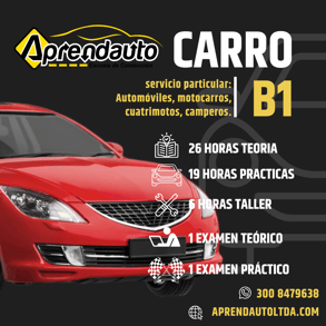 Curso de conducción B1: Automóviles, motocarros, cuatrimotos, camperos de servicio particular
