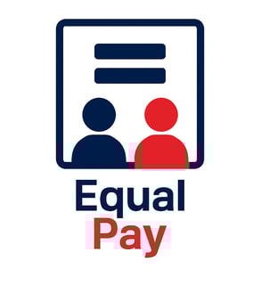 a person is shown in the image, with the words equal pay