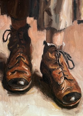 Oil paint on canvas 8x10" Vintage shoes