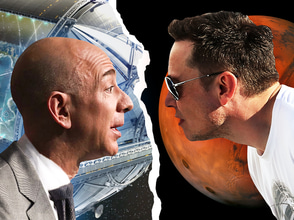 Musk V Bezos logo