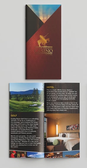 Brochure design for large destination resort. (Photoshoots, copy writing, design)