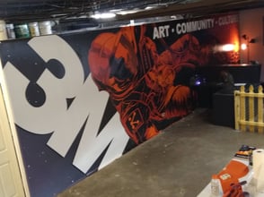 3M Astronaut Wall Wrap for Jackson Cranes original print shop Kinetic Wraps