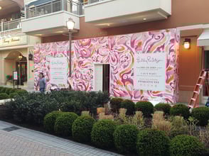 Custom wrap for Lilly Pulitzer in a mall for their store buildout