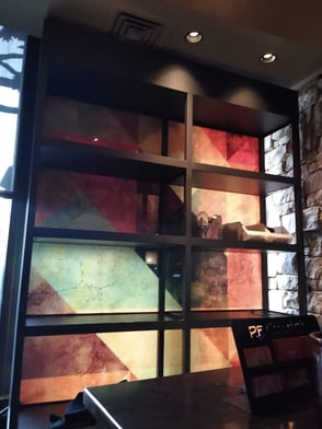 Custom Display for P.F. Chang's installed behind their Hostess Stand