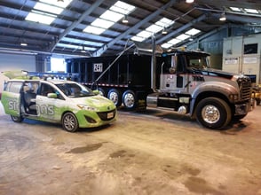 Custom sign package for RJ Smith Companies dump trucks for snowplow season