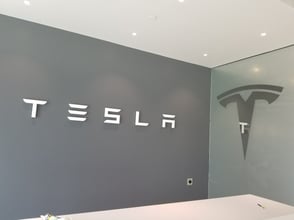 Tesla Showroom Custom Branding Package