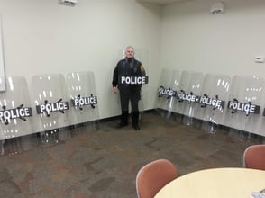 Riot Shield graphics installed By Jackson Crane for VCU Police