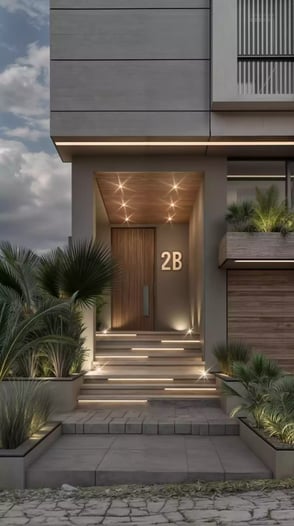 render acceso principal casa campestre moderna en barranquilla