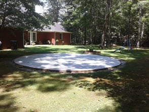 custom concrete design for backyard in huntsville