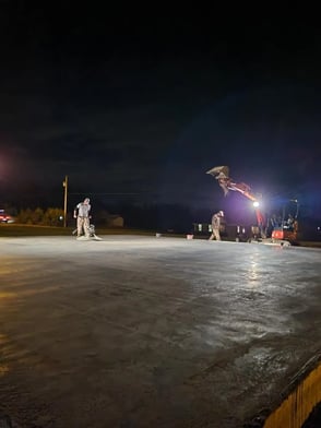 late night concrete foundation work in huntsville