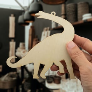 laser cut wooden dinosaur