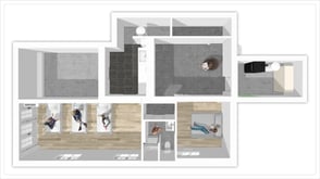 Design 3D : Rénovation d'une villa à Cuers (Var) par i3deco. Plans 3D intérieurs et décoration pour optimiser la location.