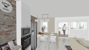 Appartement de ville Cannes : plans 3D d'une rénovation contemporaine et optimisée.