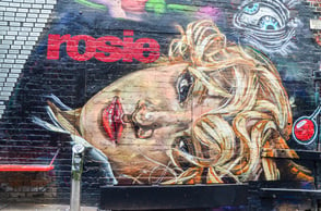 Street art by Ling in ACDC Lane, Melbourne