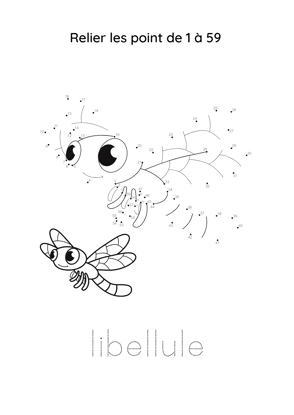 point à relier libellule