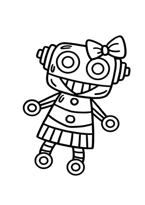 coloriage robot fille