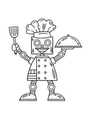 coloriage robot cuisinier