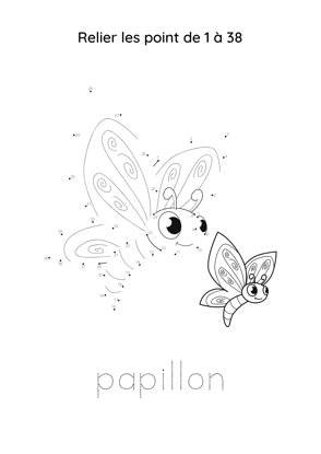point à relier papillon