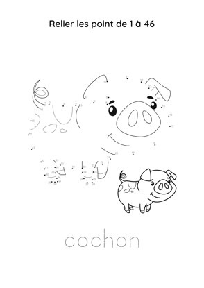point à relier cochon