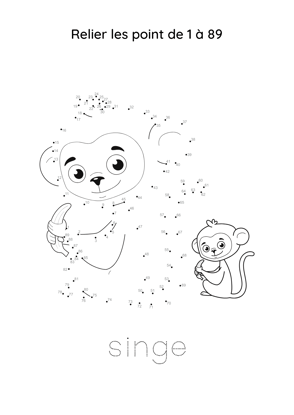 point à relier singe