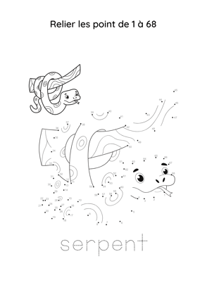 point à relier serpent