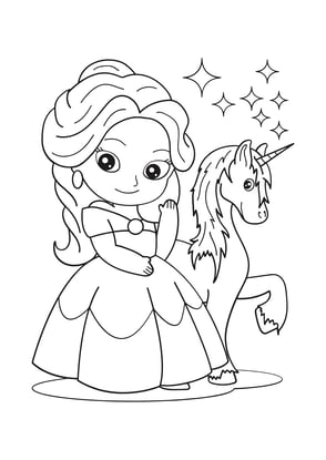 coloriage princesse licorne
