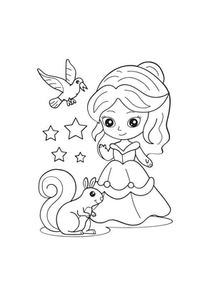 coloriage princesse animaux