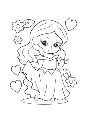 coloriage princesse fleurs