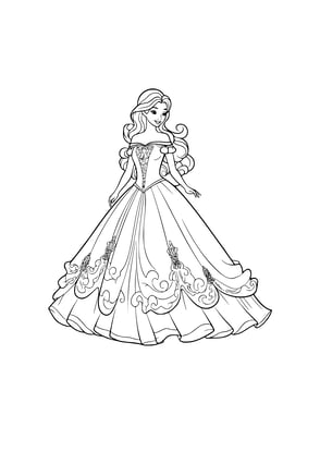 coloriage princesse cheveux longs