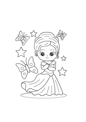 coloriage princesse papillon 