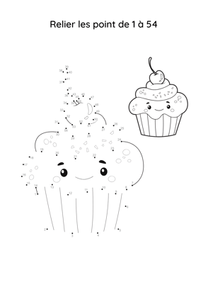 point à relier cupcake