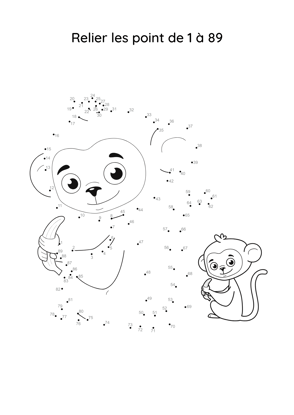 point à relier singe