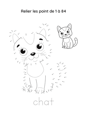 point à relier chat