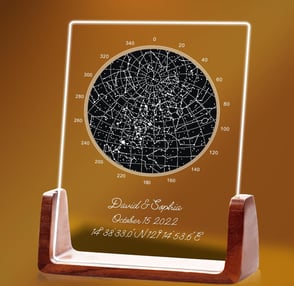 plaque personnalisée d'une carte étoiles cadeaux couples homme femme