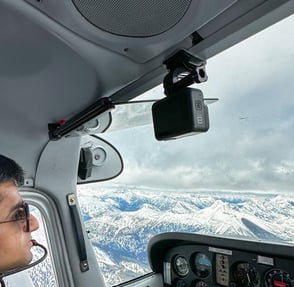 Me flying a C172 through Rogers Pass, BC