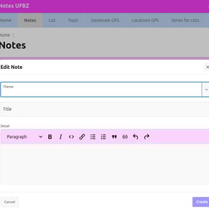 Editing Notes in the Notes UFBZ PWA App