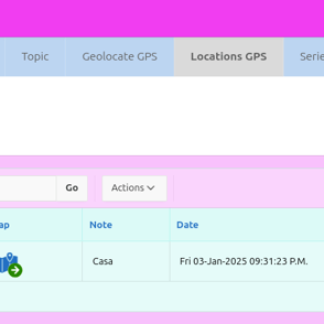 GPS location page of the Notes UFBZ PWA app