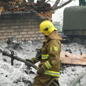Incendie du Manèege., pompier.