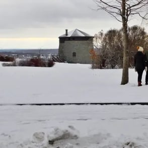 Plaines d'Abraham en hiver, tour Martello.