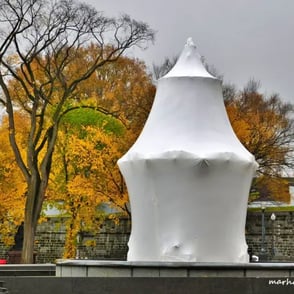 Fontaine de Tourny, hiver, gros plan