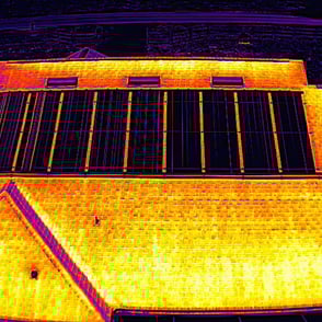 Thermal image of solar water heating