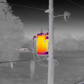 Thermal inspection image of grid transformer