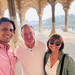 A happy couple enjoying the tour of Agra with Muzammil