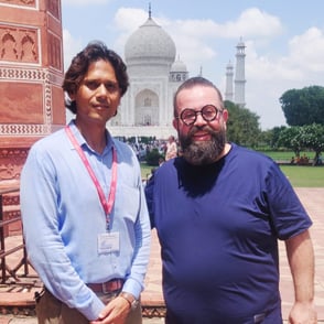 Muzammil leading a tour of the Taj for a Michelin Star chef, Mr. Omar Orfali from Dubai