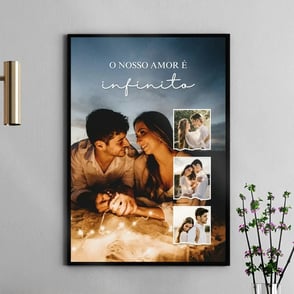 Quadro Personalizado com fotos de casal para presente de dia dos Namorados e Aniversário de Namoro